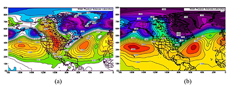 Ejemplos subtipo 13: a) Mapa de superficie y b) Mapa de 850 hPa.