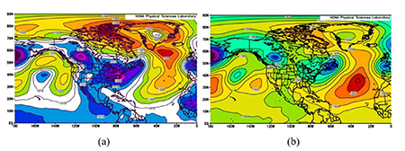 Ejemplos del subtipo 3: a) Mapa de superficie y b) Mapa de 850 hPa.