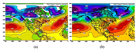Ejemplos del subtipo 6: a) Mapa de superficie y b) Mapa de 850 hPa.