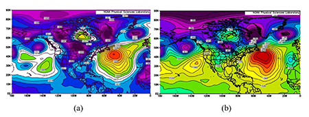 Ejemplos del subtipo 8: a) Mapa de superficie y b) Mapa de 850 hPa.