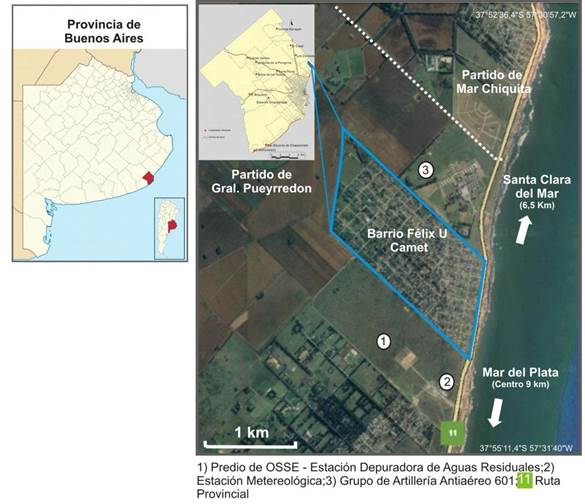 Ubicaci�n del barrio F�lix U. Camet, Partido de General Pueyrred�n, Provincia de Buenos Aires, Argentina (2022)