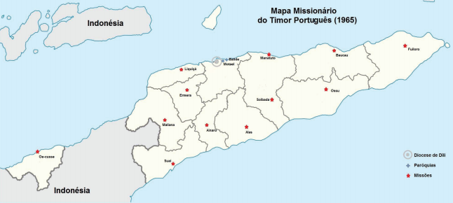 Mapa missionário do Timor Português (1965)