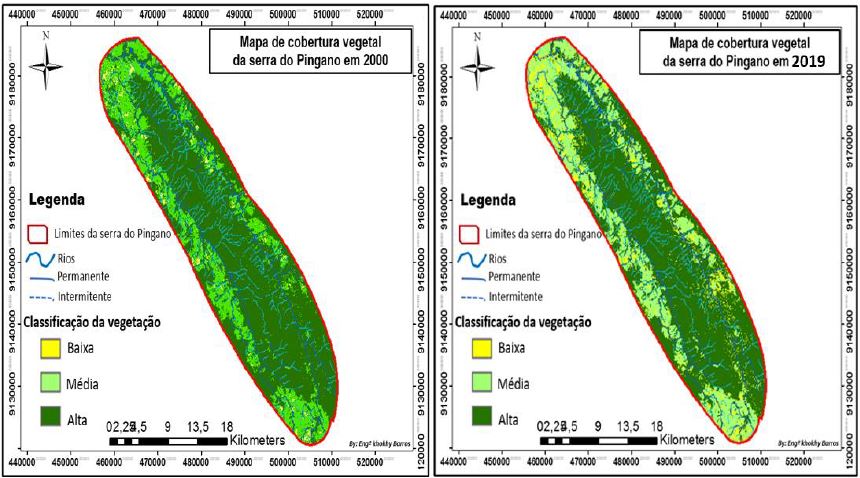 Mapa de comportamento temporal da vegetao da serra do Pingano