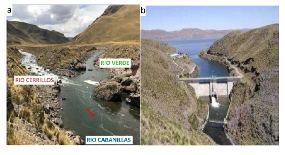 a) Origen
del rio Cabanillas, b) Presa Lagunillas, salida Rio Cerrillos