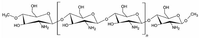 Estructura química de la molécula de Quitosano [16]