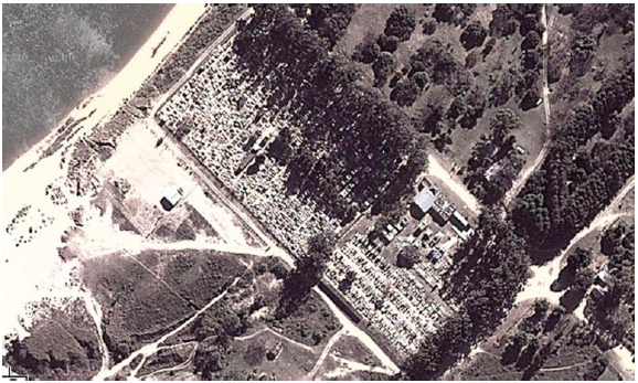Vista aérea del
Cementerio San Juan Bautista.
