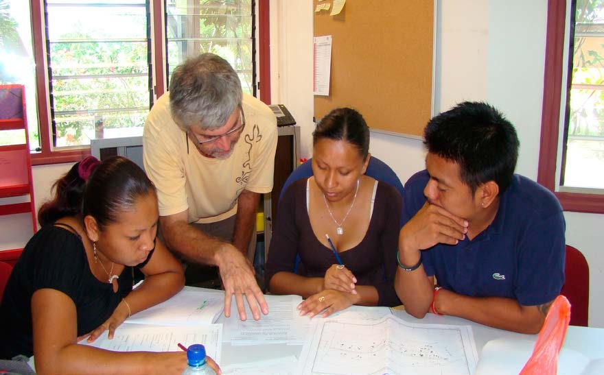 Taller de preparacion al recorrido de campo con los jóvenes.