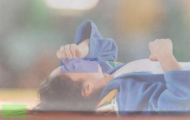 Athlete crying after defeat, extracted from report A22.