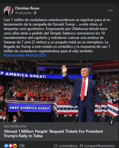 Imagen del autor, capturada en nuestra pesquisa en redes sociales
                                mediáticas.