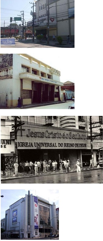 conjunto de templos da Universal advindos de antigos cinemas e
                            teatros