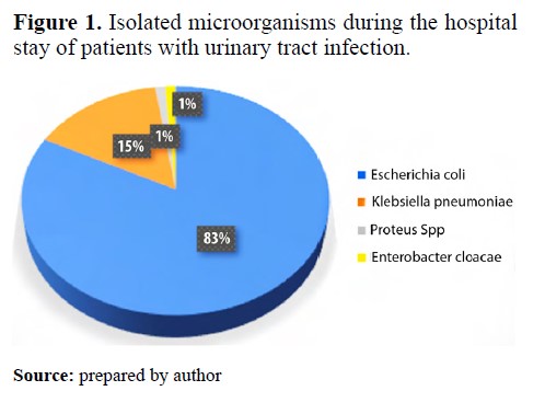 Isolated microorganisms during the hospital stay of patients with urinary tract infection