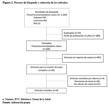Proceso de búsqueda y selección de los artículos