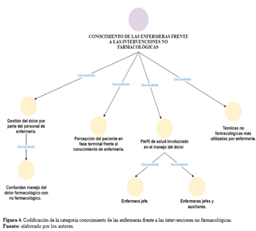Figura 4. Codificación de la categoría conocimiento de las enfermeras frente a las intervenciones no farmacológicas.