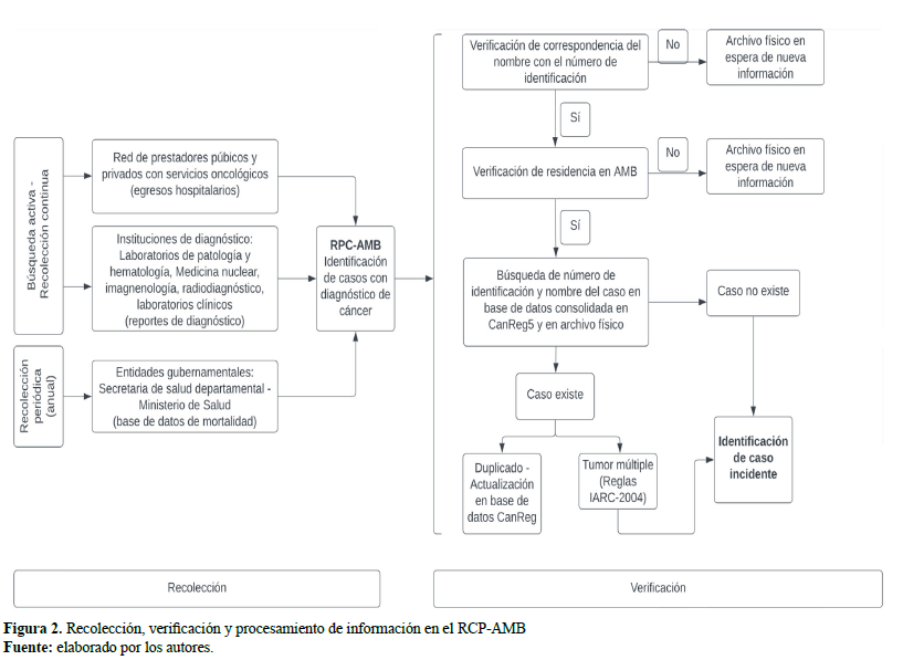 Figura 2. Recolecci�n, verificaci�n y procesamiento de informaci�n en el RCP-AMB