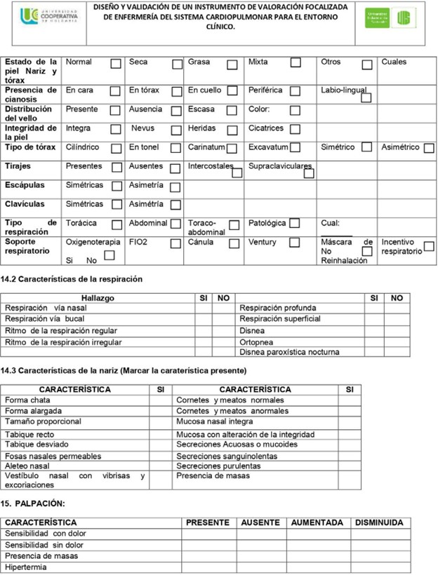 Instrumento de valoraci�n cardiopulmonar Versi�n 1.0