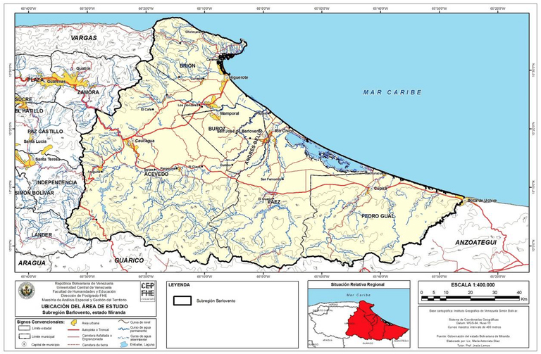 Ubicación
de la subregión Barlovento