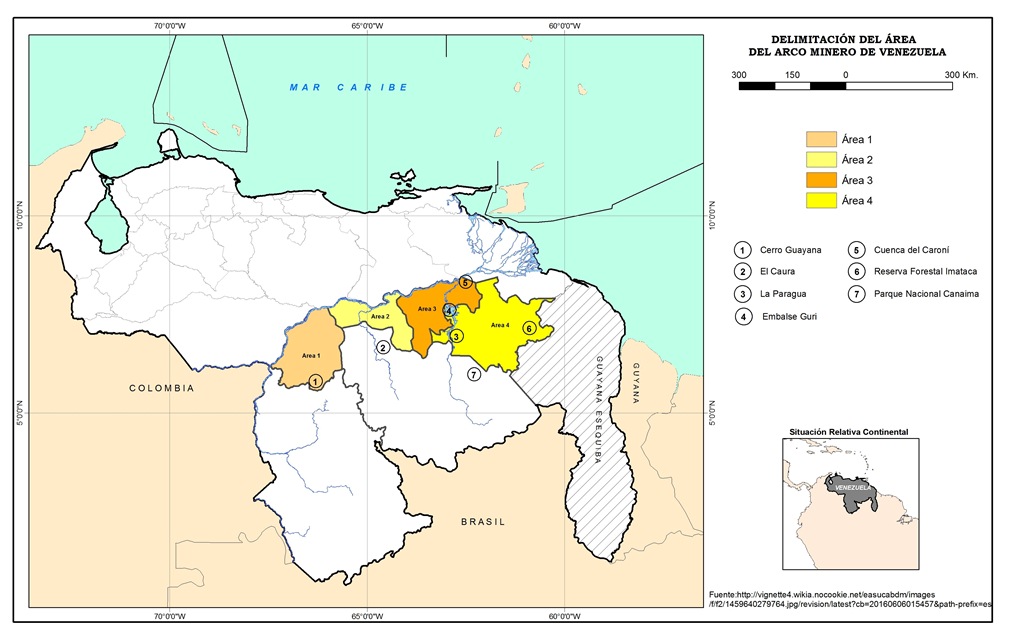 Delimitación del Área del Arco Minero del
Orinoco, Venezuela