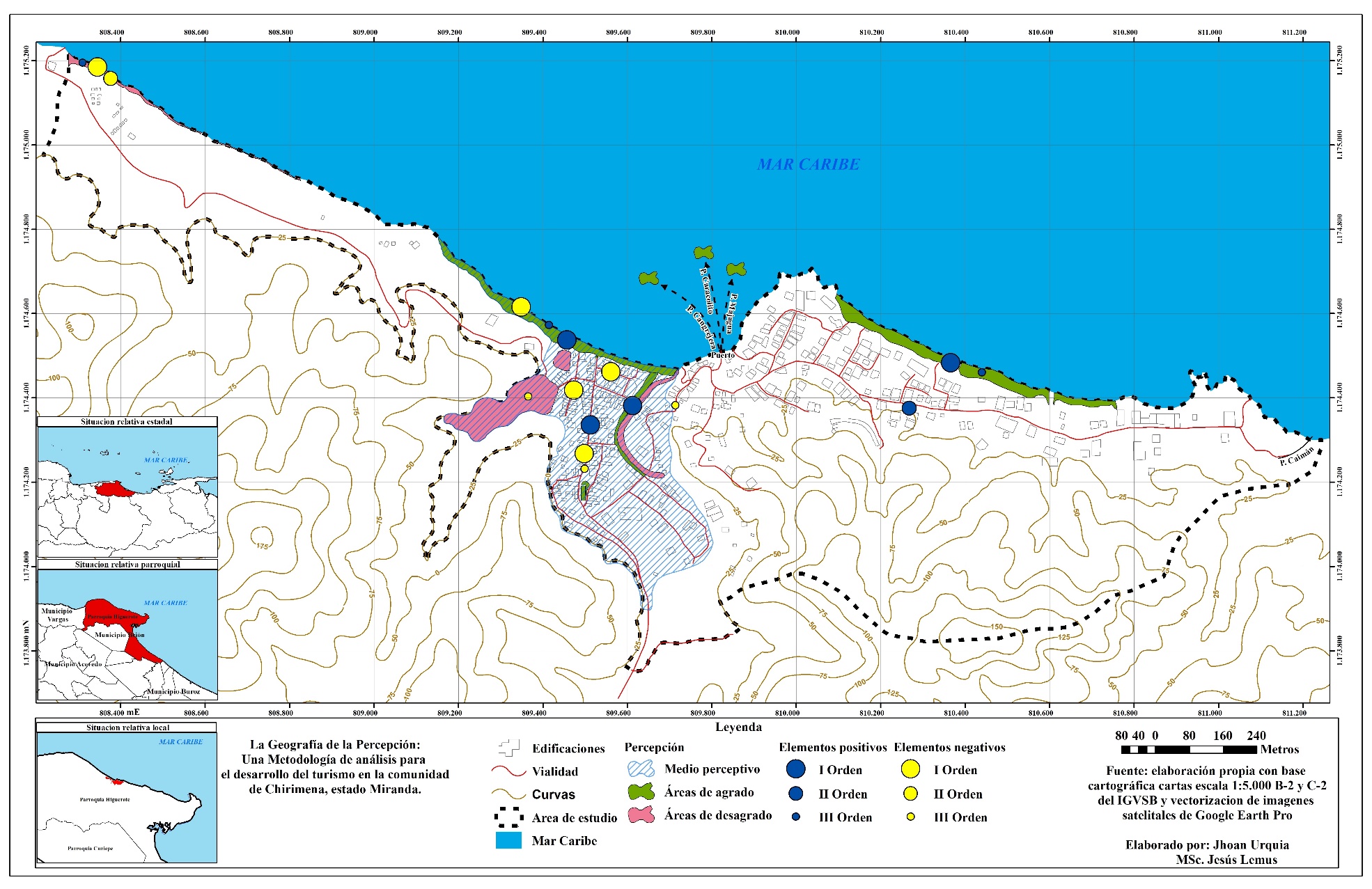 Figura
12. Mapa Topofilia y Topofobia
de los residentes de Chirimena, estado Miranda