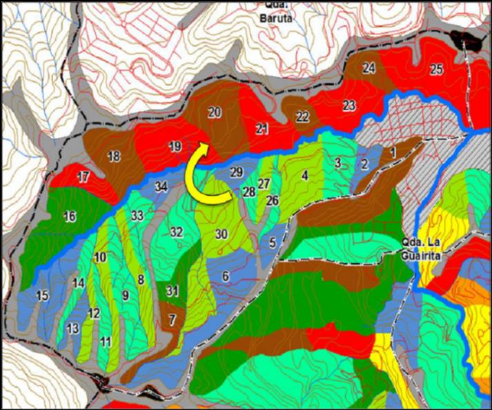 Forma de numerar las laderas dentro de una unidad hidrográfica