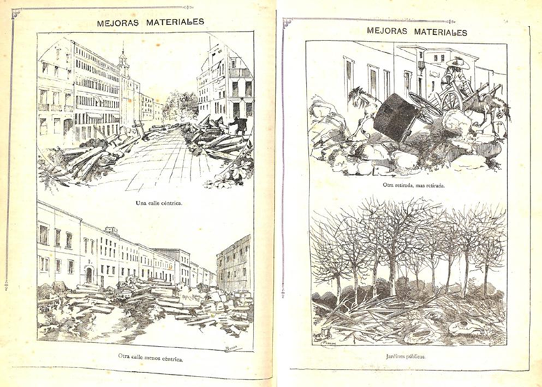 José Guadalupe Posada, “Mejoras Materiales”, La Patria Ilustrada, 10 de febrero de 1890, Biblioteca Miguel Lerdo de Tejada, shcp.