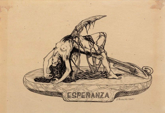 Julio Ruelas, Esperanza, Revista Moderna, 1903, cortesía del Museo del Estanquillo Colecciones Carlos Monsiváis.
