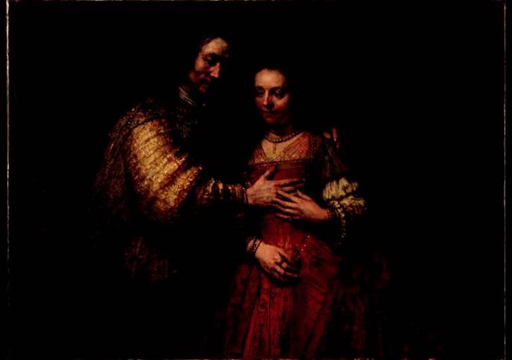 Rembrandt, La novia jud&iacute;a, &oacute;leo sobre lienzo, 166.5 x 121.5 cm, Colecci&oacute;n del Rijksmuseum, &Aacute;msterdam.