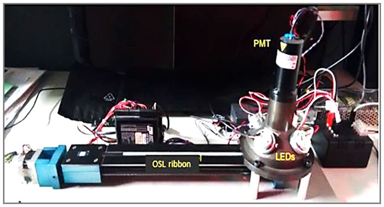 Image of OSL tape reader home-made by the GDRFM at  IF-USP.