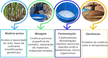 Conhecimentos cientficos e escolarizados em cada etapa da produo da cachaa