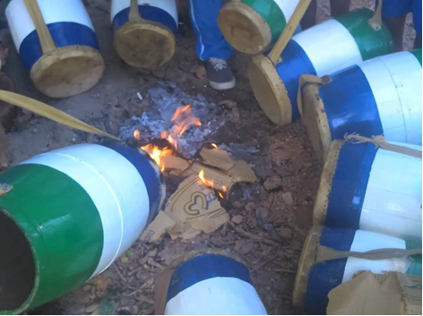 AQUECENDO OS TAMBORES DA BANDA DE CONGO DE PITANGA, SERRA, ES.