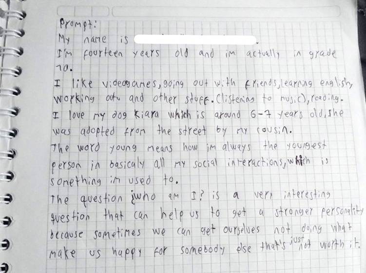 Ejemplo del proceso de escritura