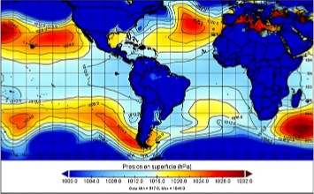 Vectores de velocidad y direcci�n del viento en Sudam�rica Tropical para el 10 de noviembre de 2019 a las 13:00 h (Ecuador continental). Informaci�n de los Rean�lisis ERA- Interim. Mapa elaborado por MSc Francisco Javier M�ndez Bravo.