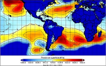 Vectores de velocidad y direcci�n del viento en Sudam�rica Tropical para el 1 de marzo de 2019 a las 13:00 h (Ecuador continental). Informaci�n obtenida de los rean�lisis ERA-Interim. Mapa elaborado por MSc Francisco Javier M�ndez Bravo.