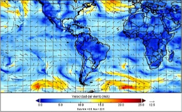 Presi�n atmosf�rica en superficie normalizada en Sudam�rica Tropical para el 10 de noviembre de 2019 a las 13:00 h (Ecuador continental). Informaci�n de los rean�lisis ERA-Interim. Mapa elaborado por MSc Francisco Javier M�ndez Bravo.