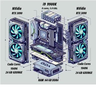 Computer Node Testbed Architecture: A hybrid computer using Intel CPUs and NVIDIA GPU/TPUs.