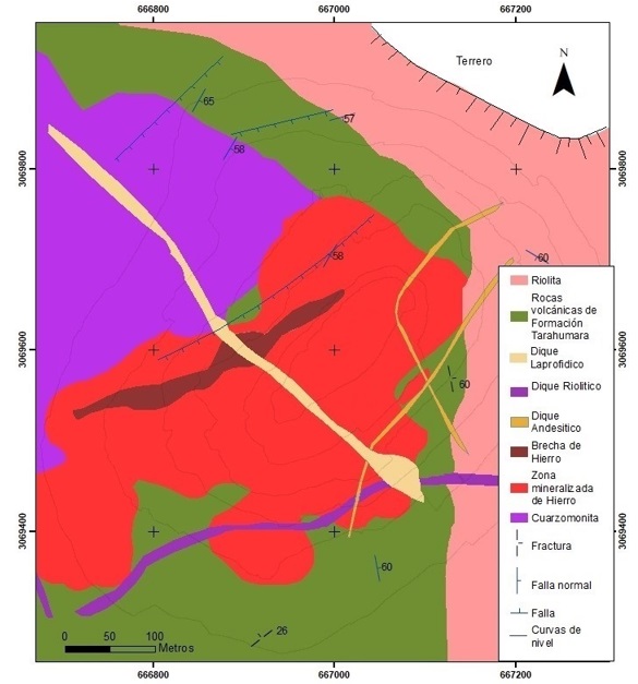 Geolog&iacute;a del dep&oacute;sito El Volc&aacute;n.