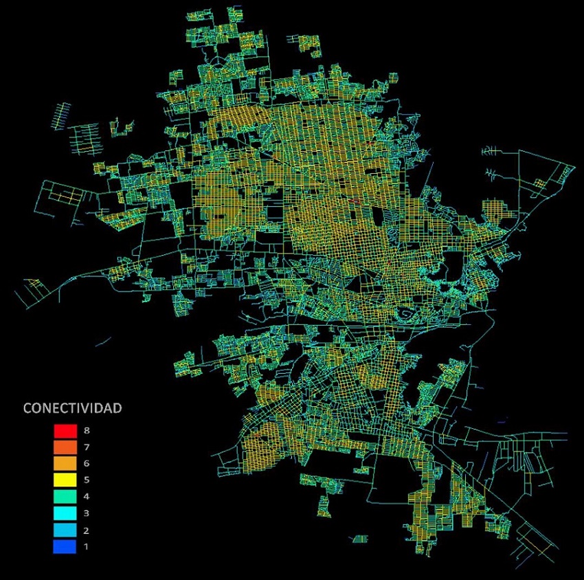Sintaxis espacial conectividad de la ciudad de Hermosillo, Sonora. 