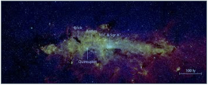 Imagen de la regi&oacute;n central de la v&iacute;a l&aacute;ctea.