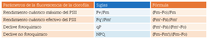 Par&aacute;metros de uso com&uacute;n en la detecci&oacute;n del estr&eacute;s bi&oacute;tico y abi&oacute;tico. Para m&aacute;s detalles puede revisarse Rohacek [13].