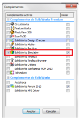 Pesta�a SolidWorks� simulation.