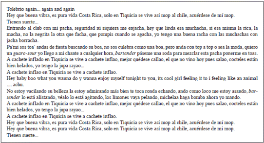 Letra de la canci&oacute;n A cachete inflao del cantante Toledo