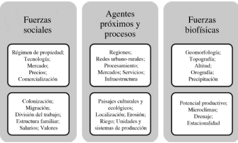 Fuerzas determinantes en el uso de la tierra y en la cobertura del suelo.