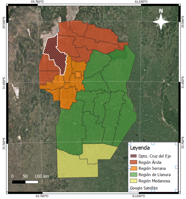 Regionalizaci�n de la provincia de C�rdoba (Argentina).