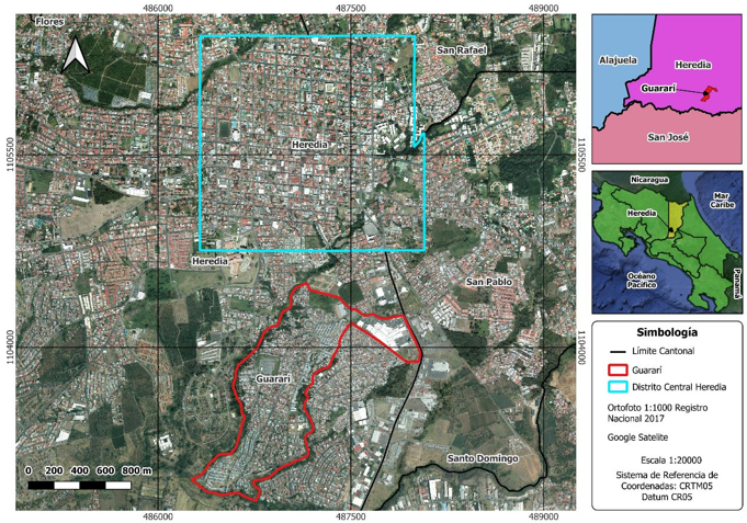 Ubicaci�n Guarar�, San Francisco de Heredia