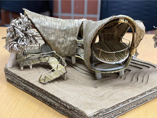 Estructura en balso inspirada en la biom�mesis del leopardo.