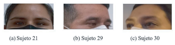 Sujetos de la base de datos propia, con segmentación de la parte no ocluida