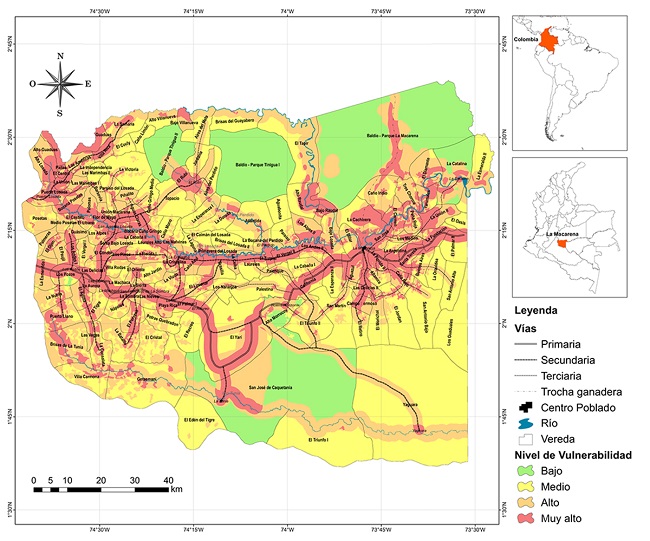 Nivel de vulnerabilidad a la fiebre amarilla en La Macarena, departamento del Meta, Colombia