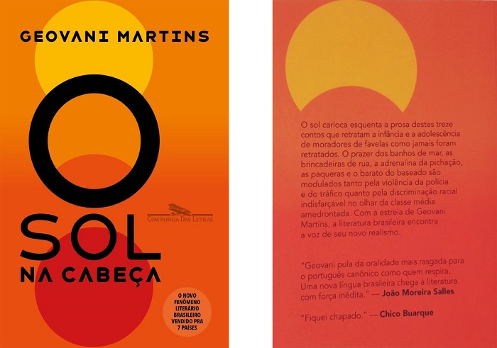 Capa e contracapa de O sol na cabe�a (2018), de Geovani Martins