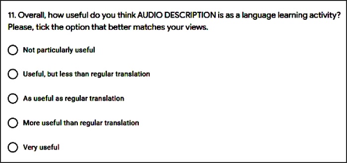 EPQ1: perception of usefulness (multiple choice)