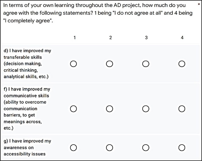 EPQ2: perception of learning (scale)