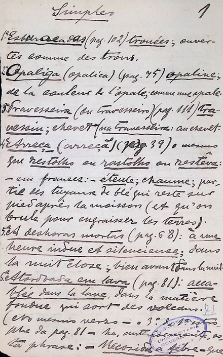 Folhas redigidas por Lemos e remetidas a Cannizzaro (f. 71r)